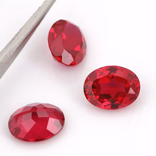 Lab Created Ruby Oval Cut Lab Grown Ruby Gemstone for DIY Jewelry Making