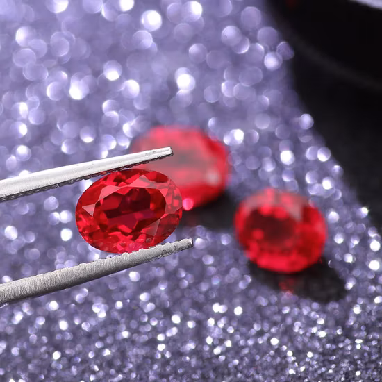 Lab Created Ruby Oval Cut Lab Grown Ruby Gemstone for DIY Jewelry Making