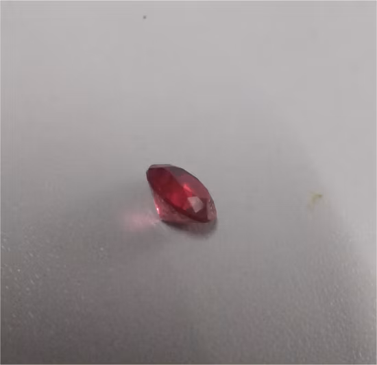 Piedra de cristal de rubí redonda de 2mm, piedra de cristal de forma rosa, piedra preciosa de rubí suelta