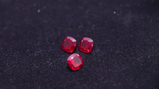 Gran oferta, piedra de 1 quilate de 6x6mm de color rojo rubí cultivada en laboratorio con corte de cojín para joyería de oro de lujo